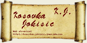 Kosovka Jokišić vizit kartica